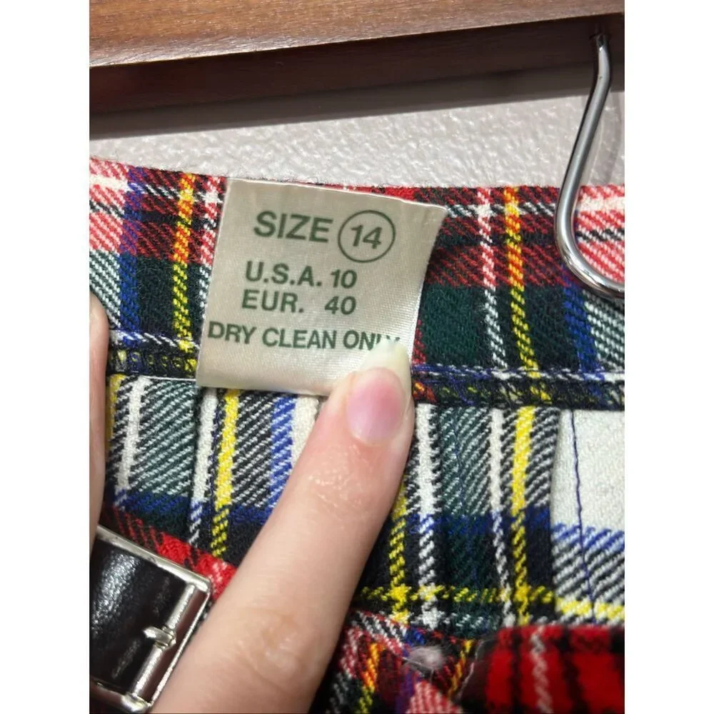 NWT O'neil of Dublin Plaid 100% Pure New Wool Pleated Kilt Women's Size 10